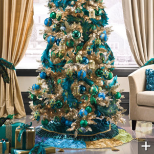 рождественская елка голубые и бирюзовые шары